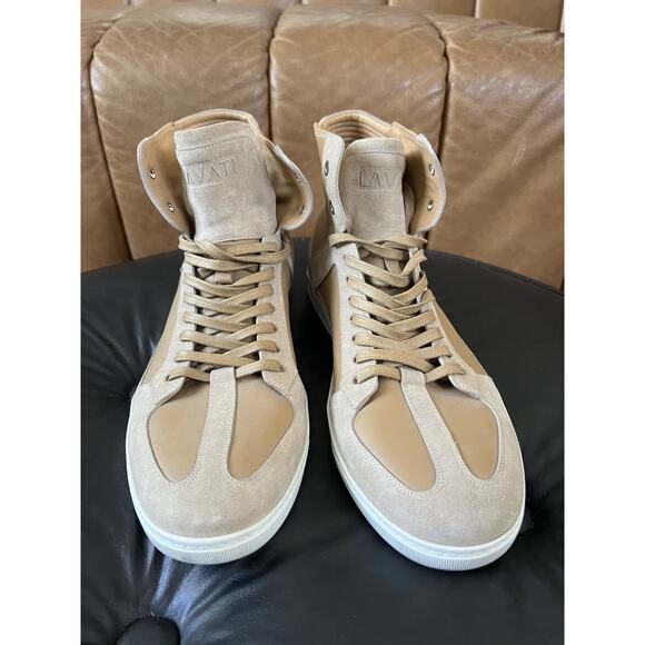 Lavati Beige Italian Leather Sneackers US 11
